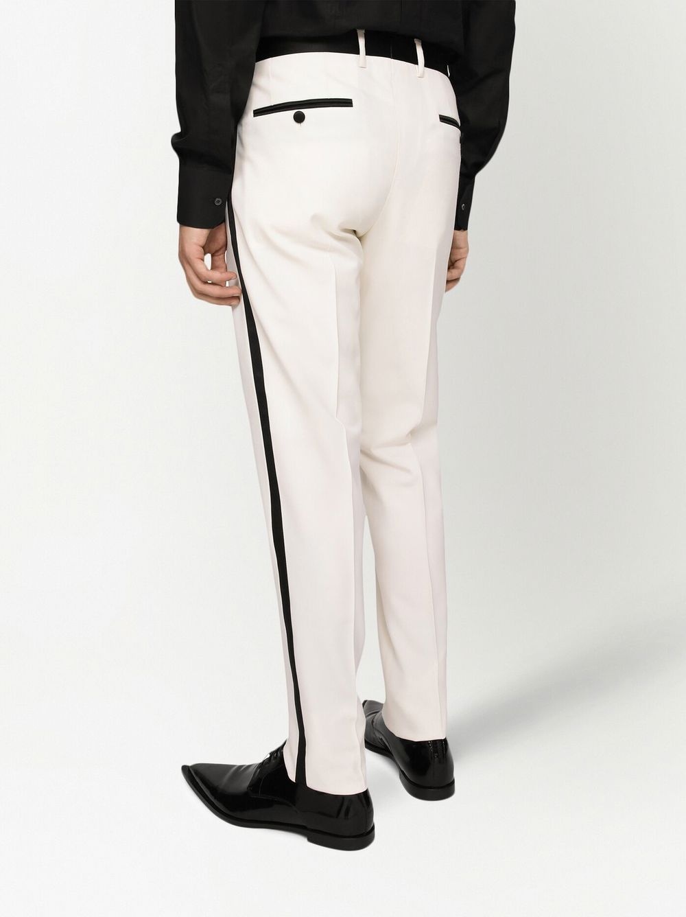 contrast tape detail tailored trousers - 5