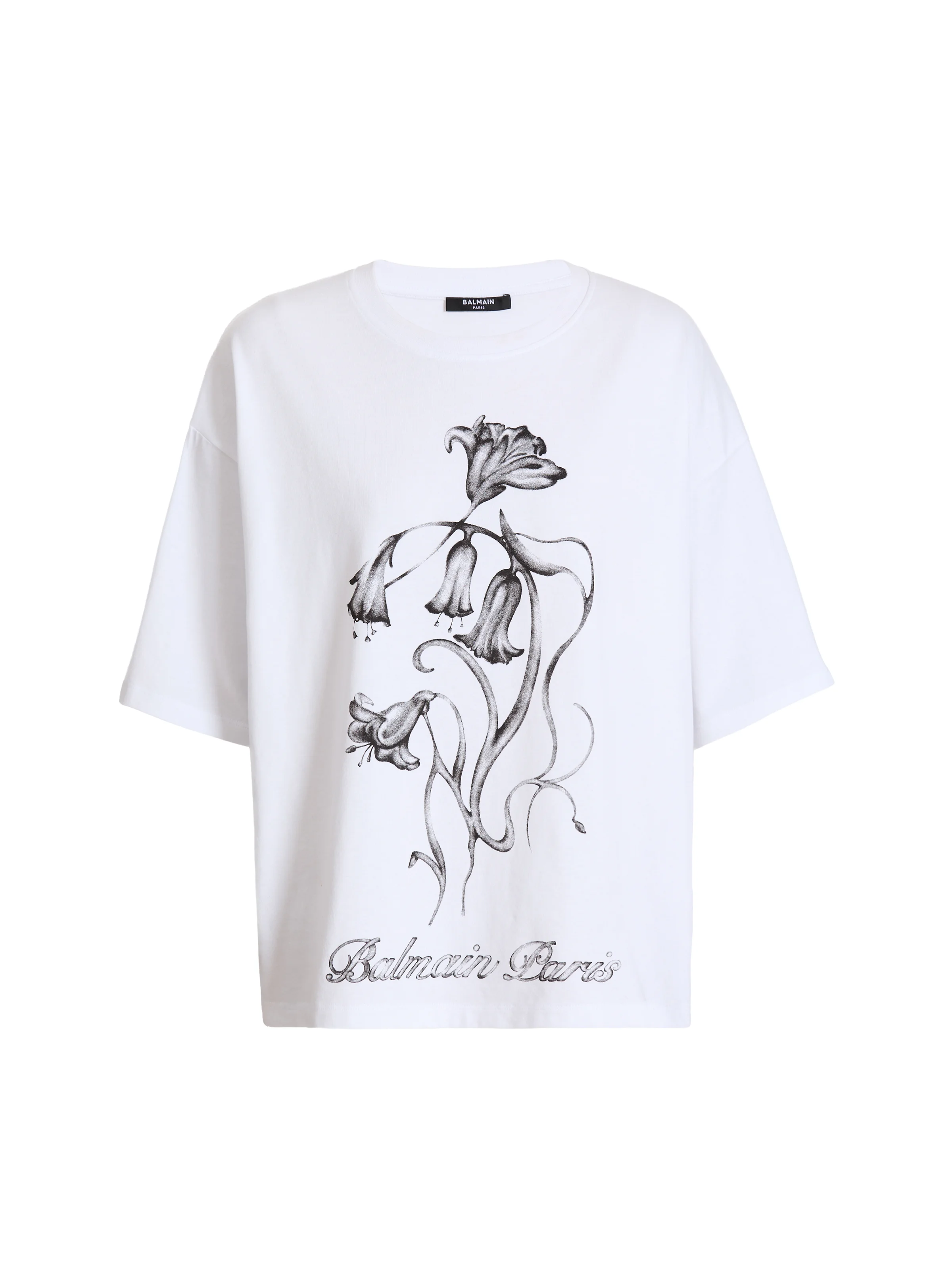 Printed Balmain Flower T-shirt - 1