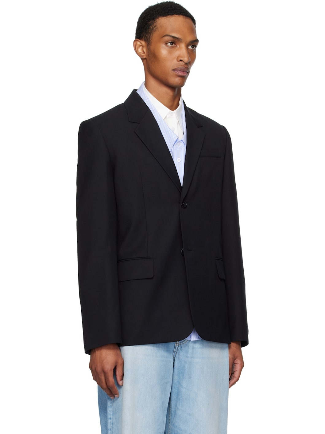Black Button Blazer - 2
