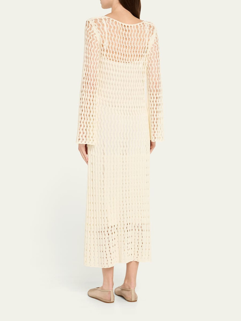 Jemmy Open Knit Long-Sleeve Midi Dress 3