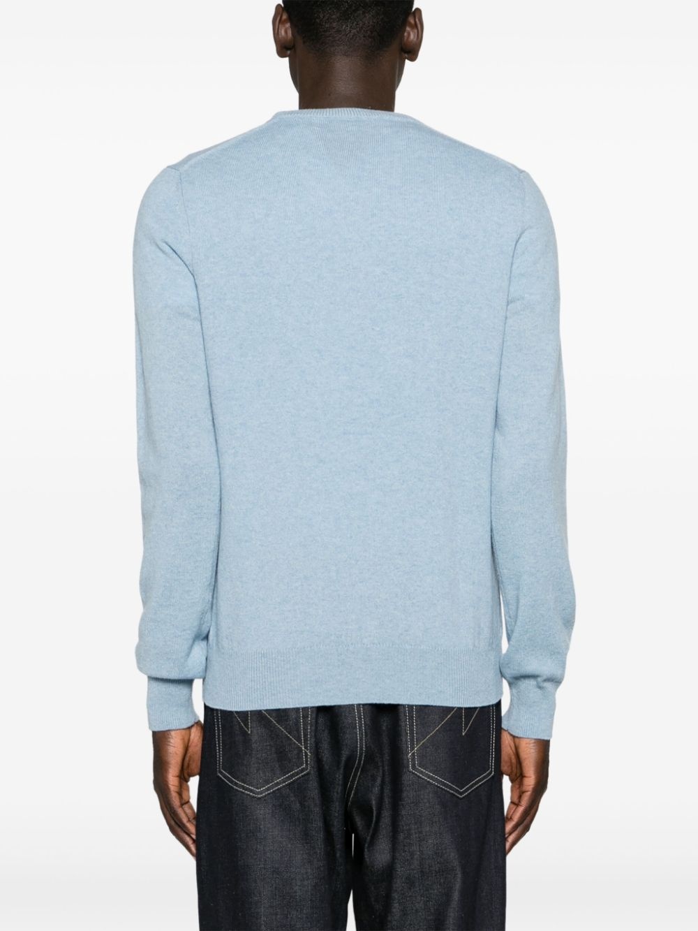 logo-appliqué wool jumper - 5