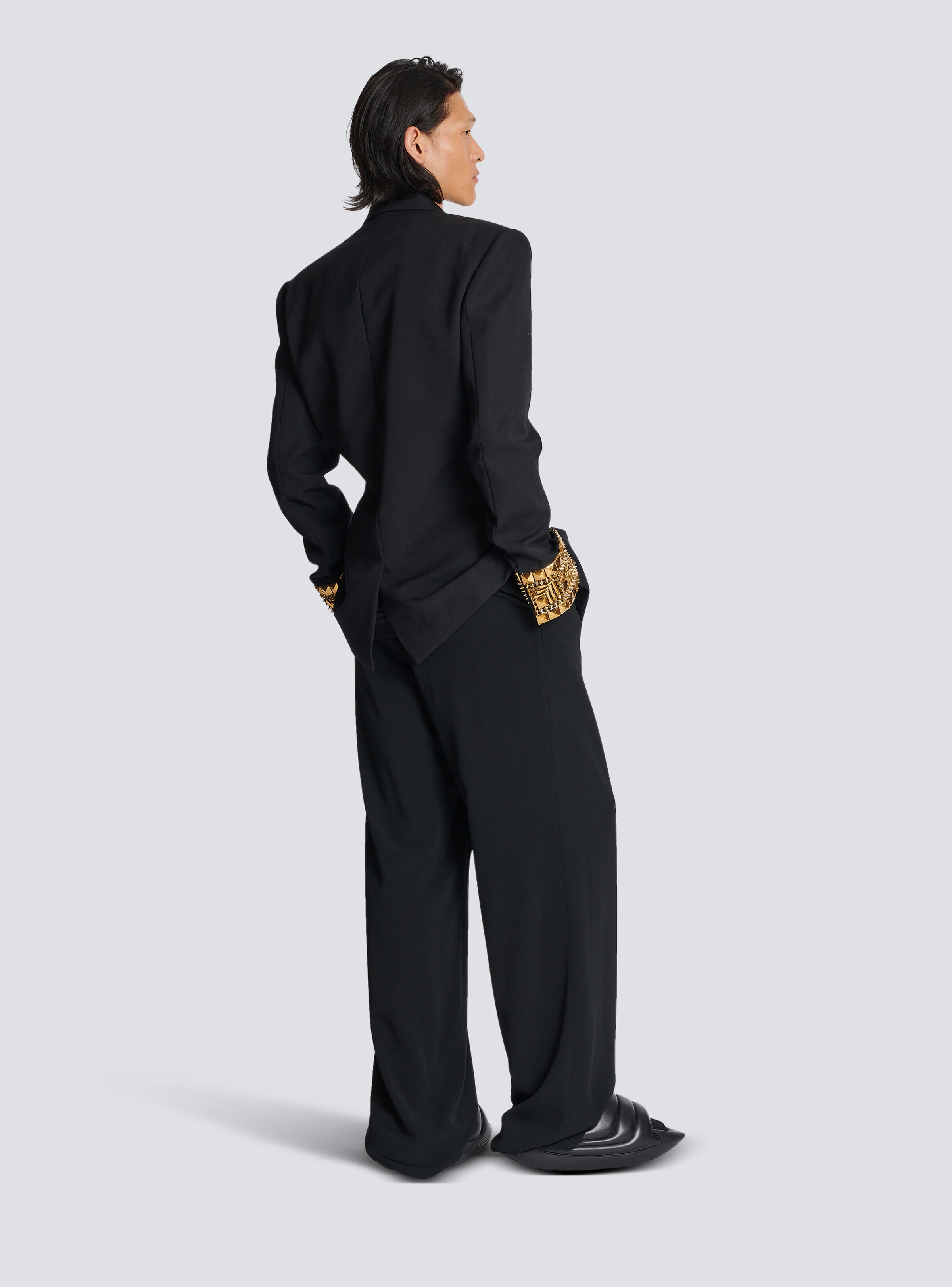 Wool blazer embroidered with pyramid studs - 4