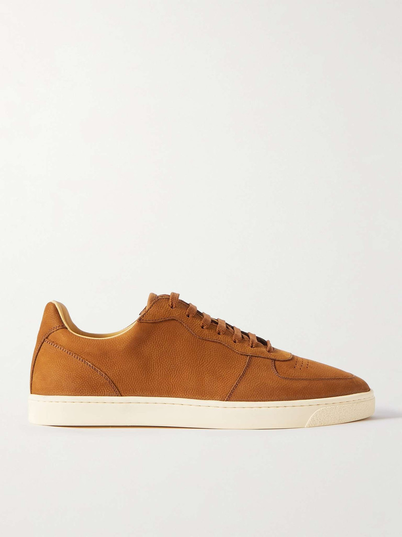 Pebble-Grain Leather Sneakers 1