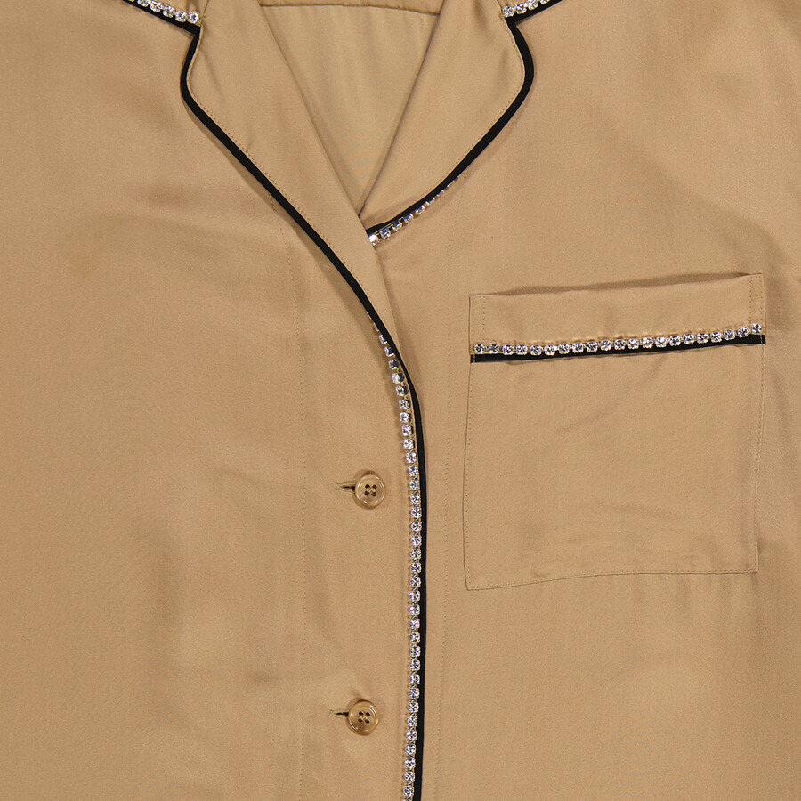 Burberry Camel Tierney Bowling Pajama Shirt - 7
