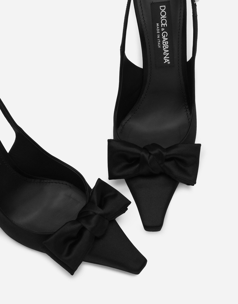 Satin slingbacks with bow detail 5