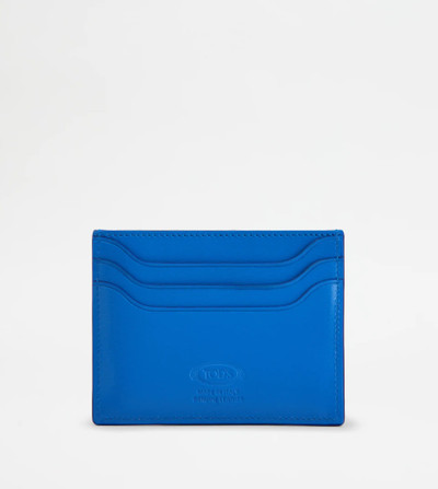 Tod's CREDIT CARD HOLDER IN LEATHER - LIGHT BLUE outlook