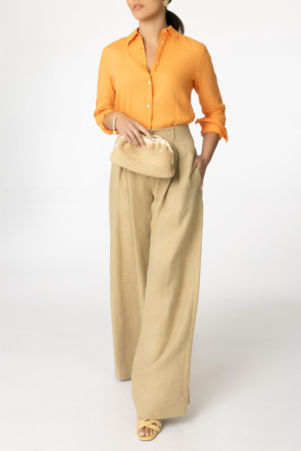 Long Sleeve Mod Shirt - Orange - 2
