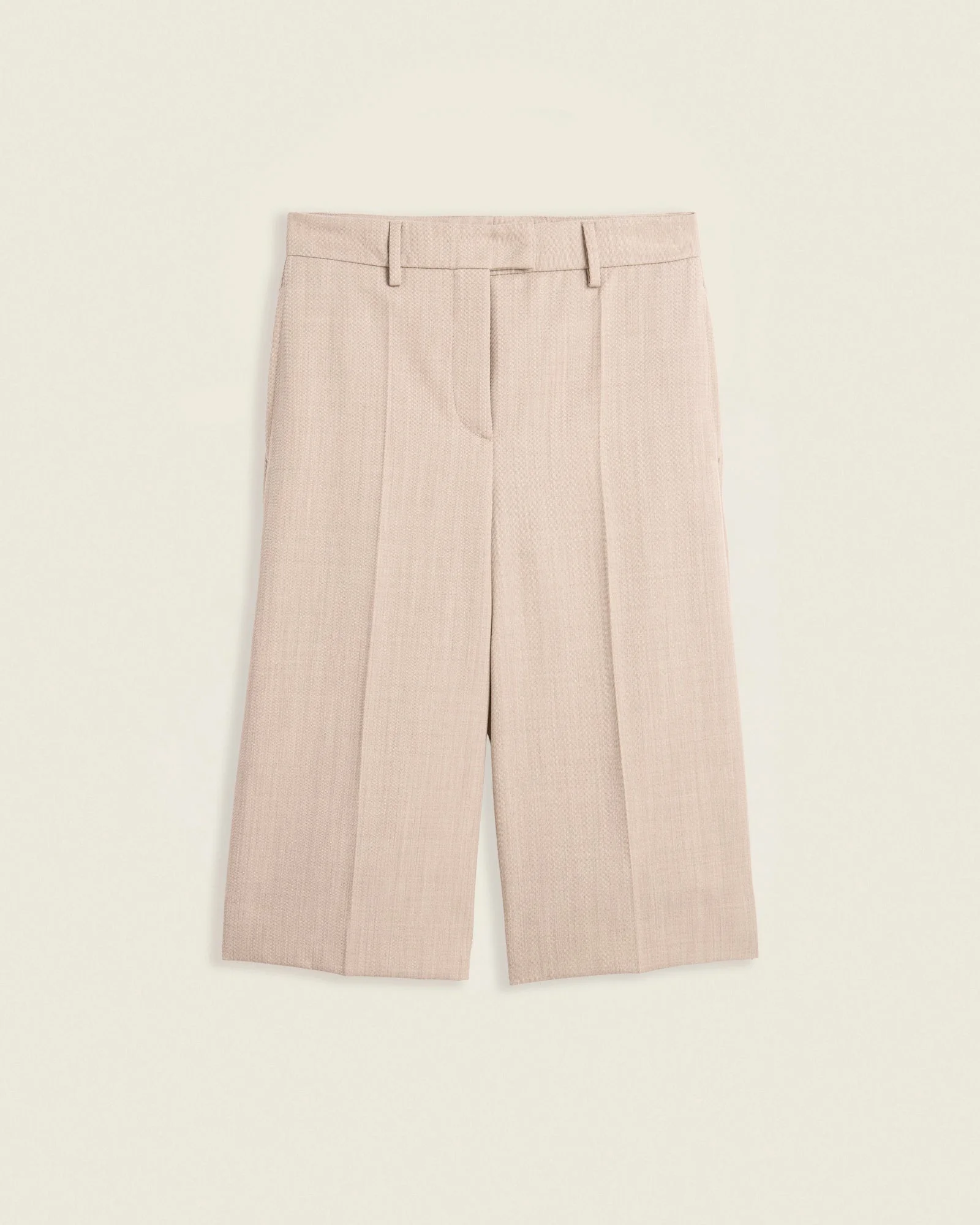 Straight-fit Bermuda shorts in wool cavalry twill - 1