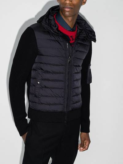 Moncler knit detail padded jacket outlook