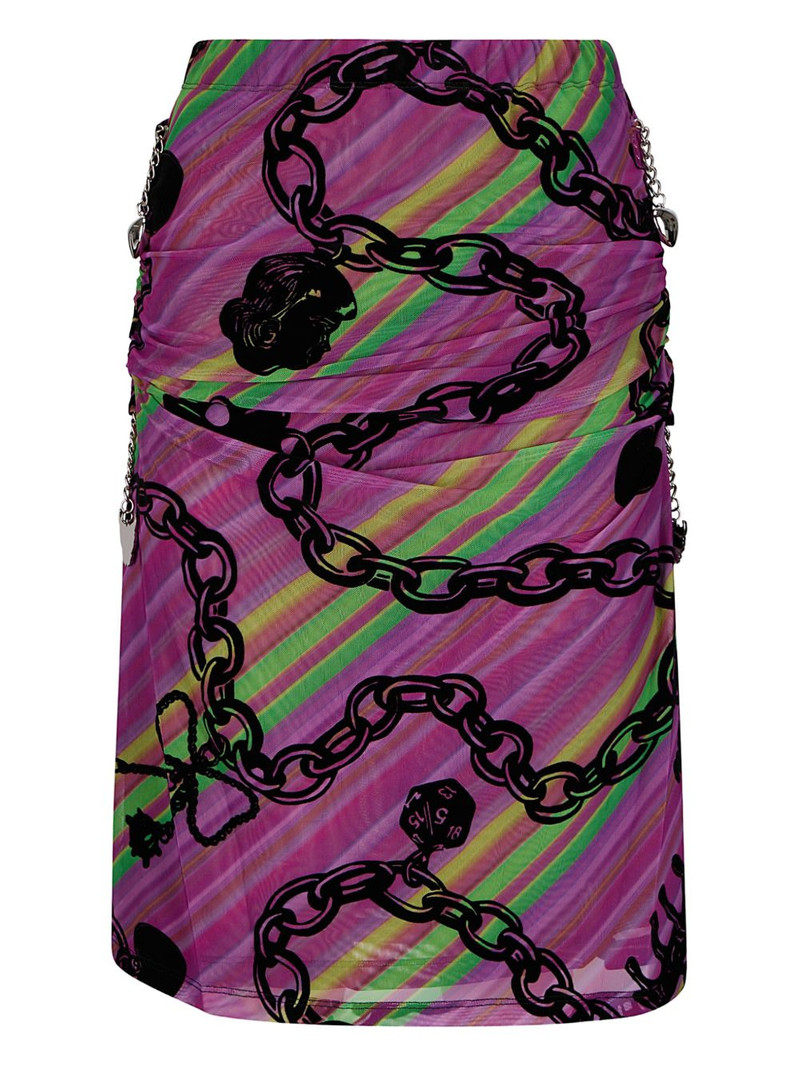 Chopova Lowena chain-print mesh skirt outlook