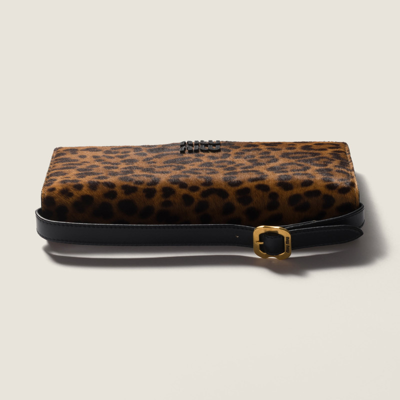 Calf hair leather wallet with strap 4