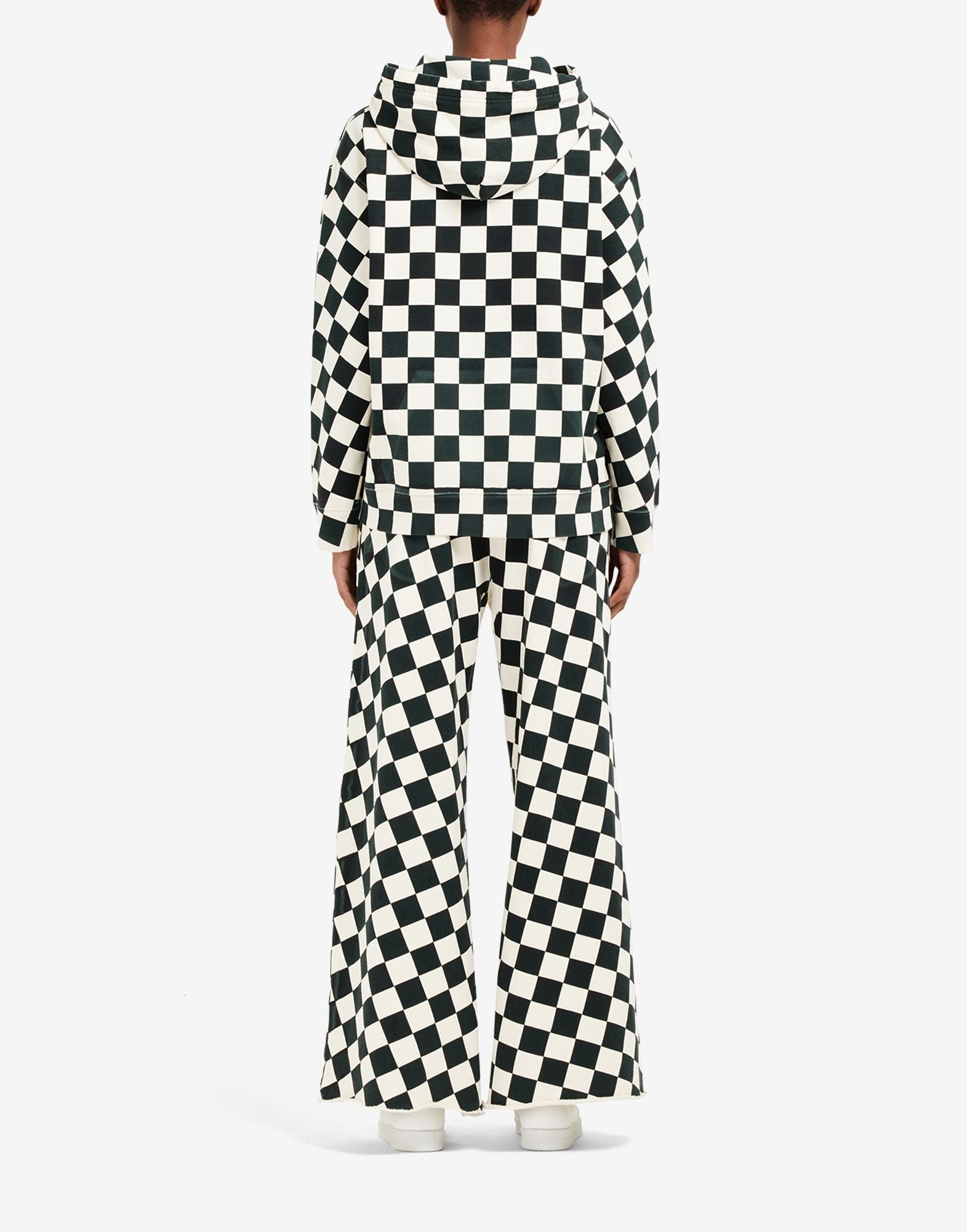 Check print wide-leg pants - 4
