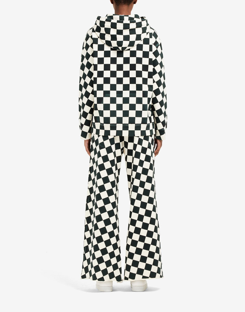 Check print wide-leg pants 4