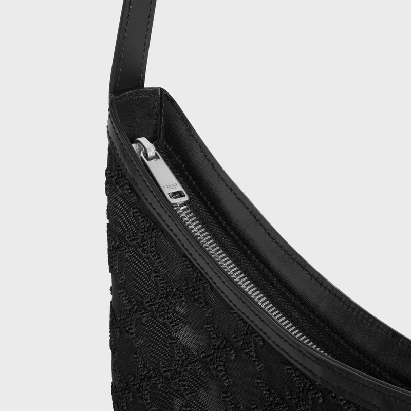 MEDIUM CELINE CROQUE BAG in TULLE TEXTILE WITH TRIOMPHE EMBROIDERIES 5