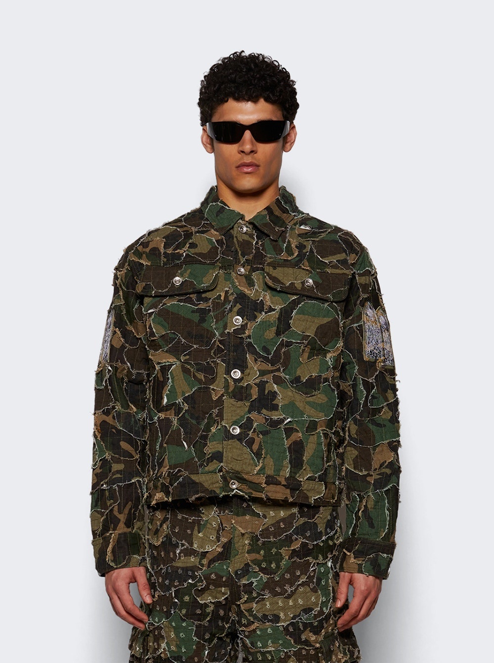 Camo Trucker Jacket Olive - 2