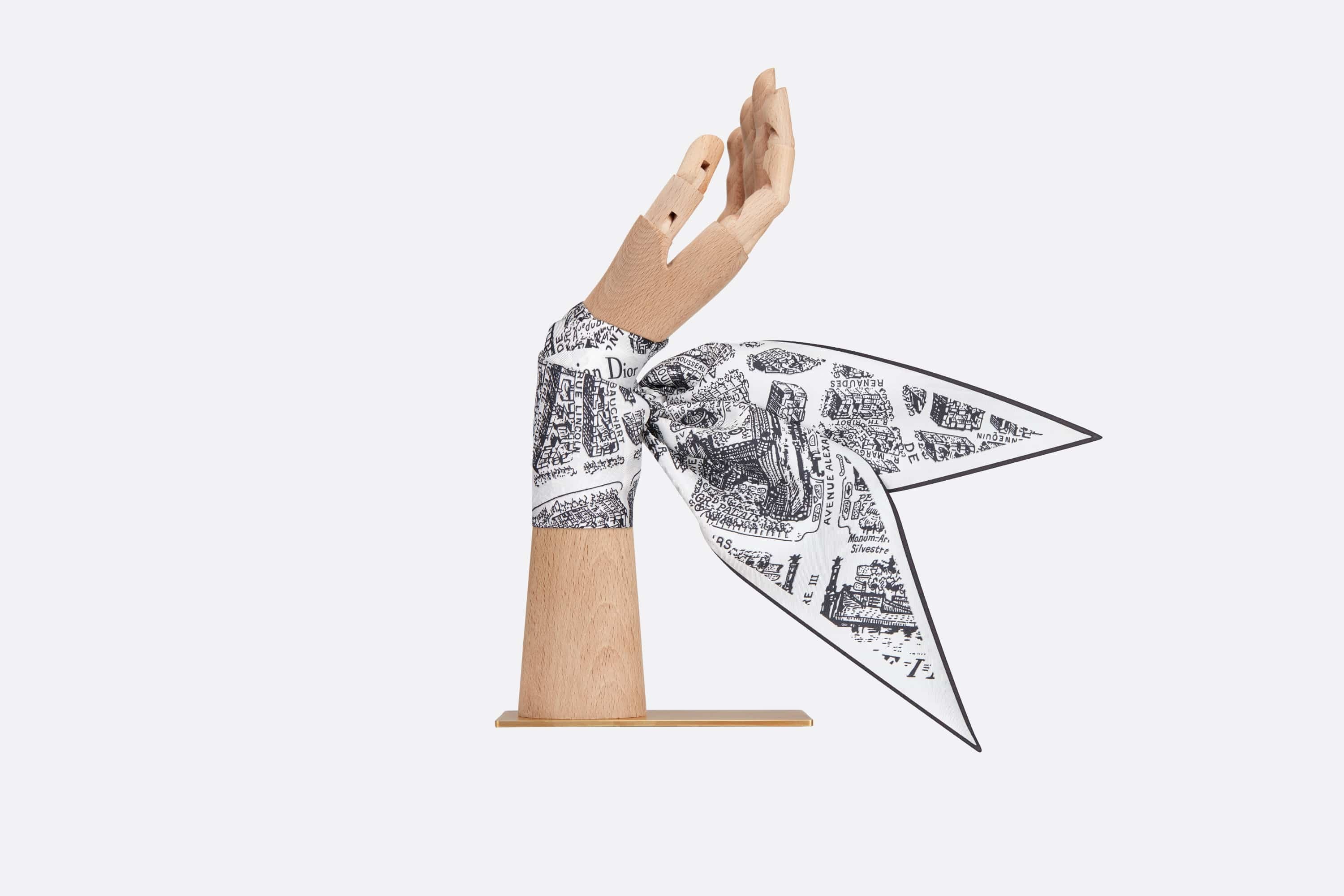 【希少品】Dior スカーフ PLAN DE PARIS DIOR DIAMOND Plan de Paris Dior Diamond White and Black Silk Twill | DIOR