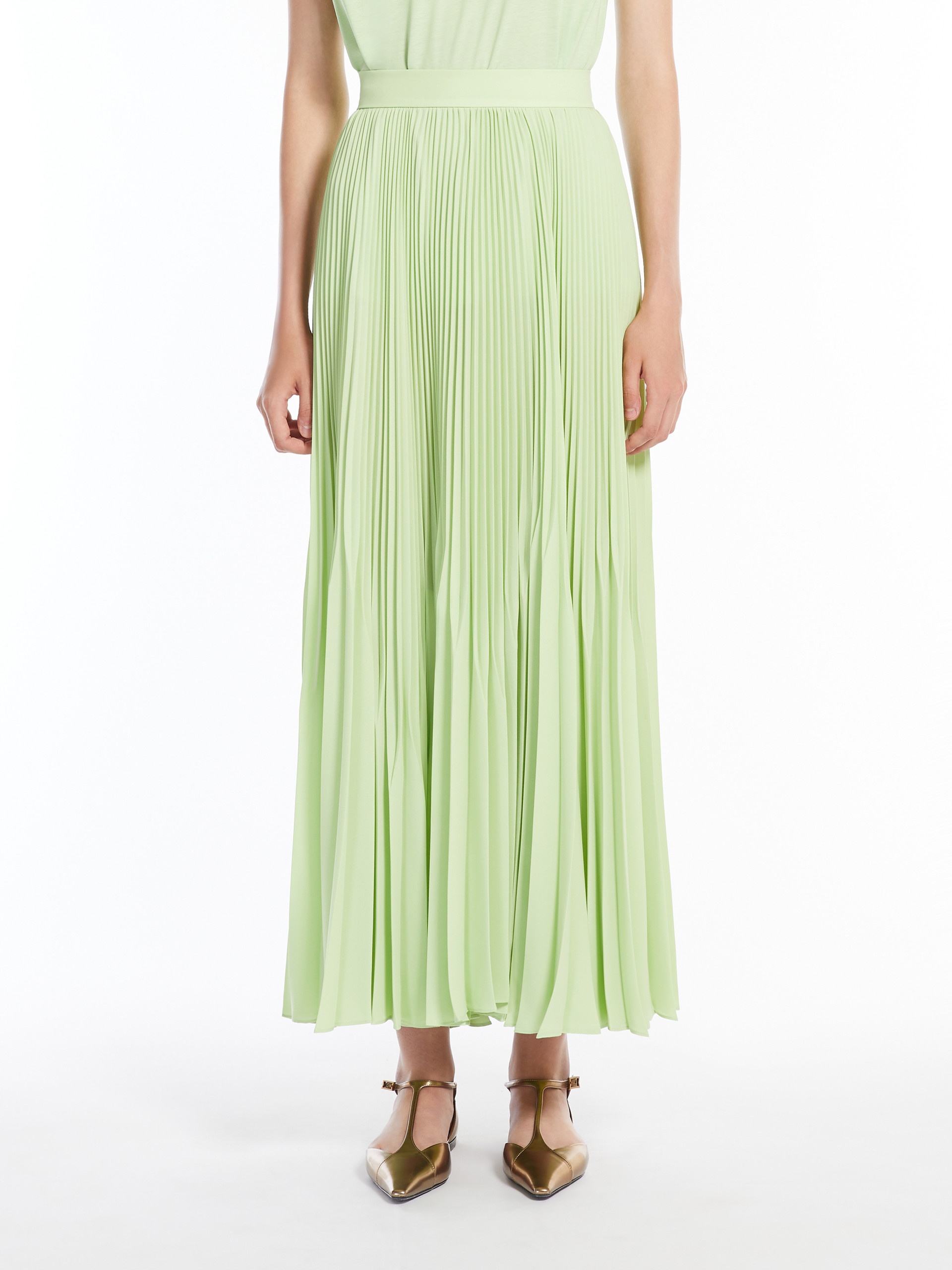 TIMOTEO Pleated sable georgette skirt - 3