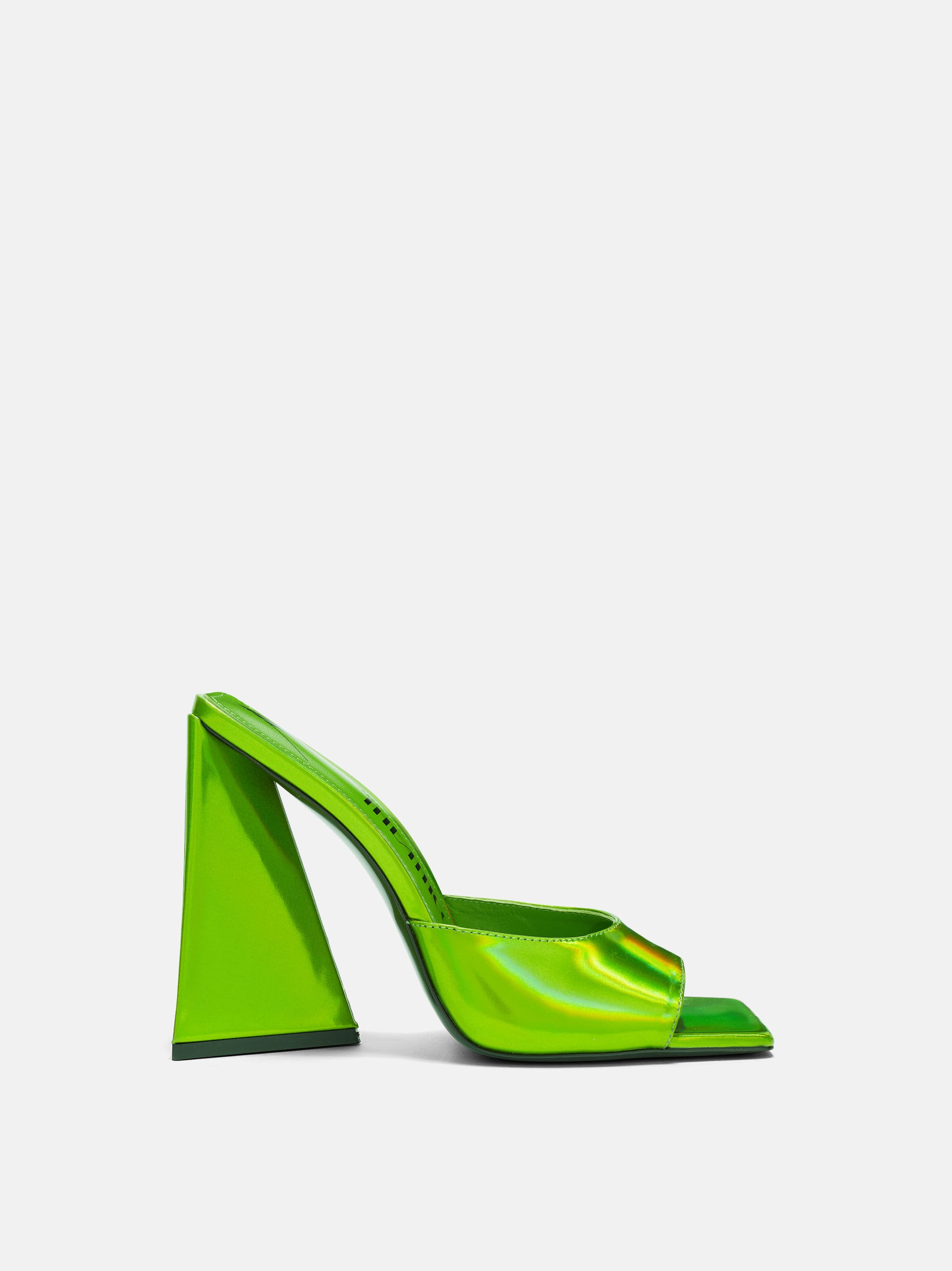 "DEVON" HOLLOGRAPHIC GREEN MULE - 1