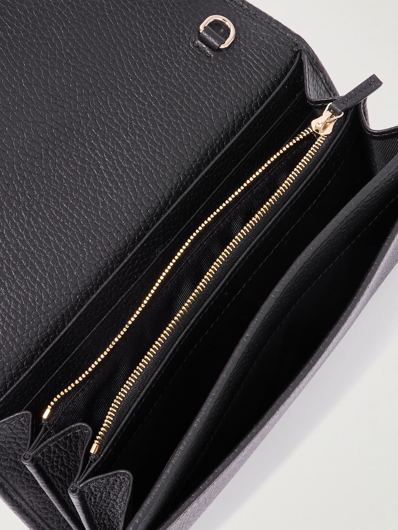 Jackie 1961 embellished textured-leather continental wallet Black - 5