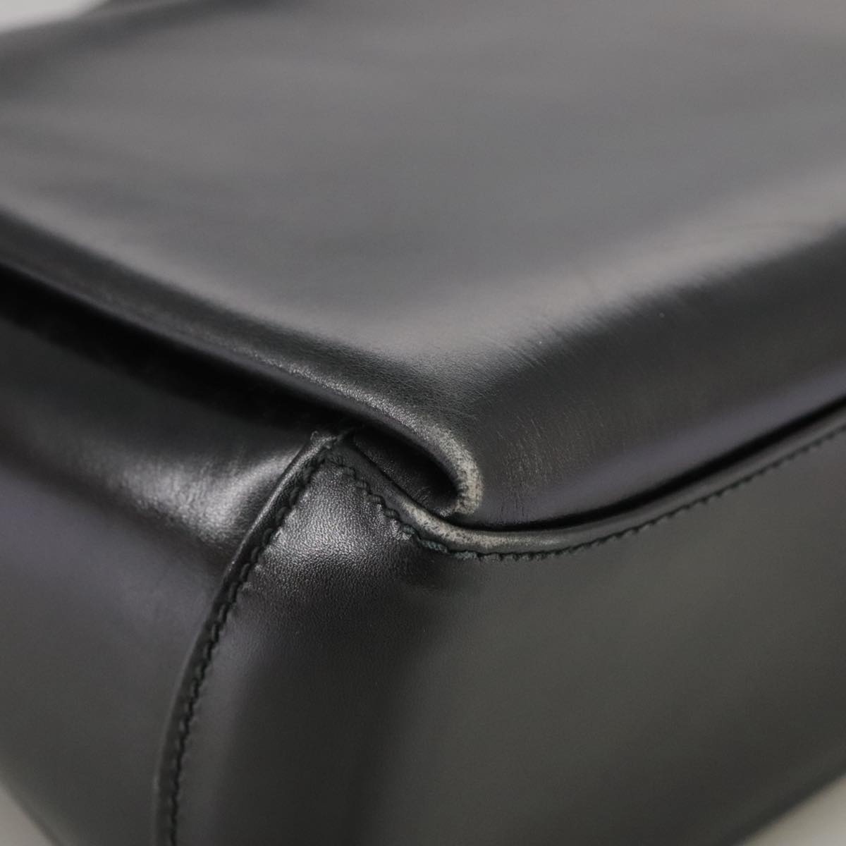 GUCCI Hand Bag Leather Black Gold - 14