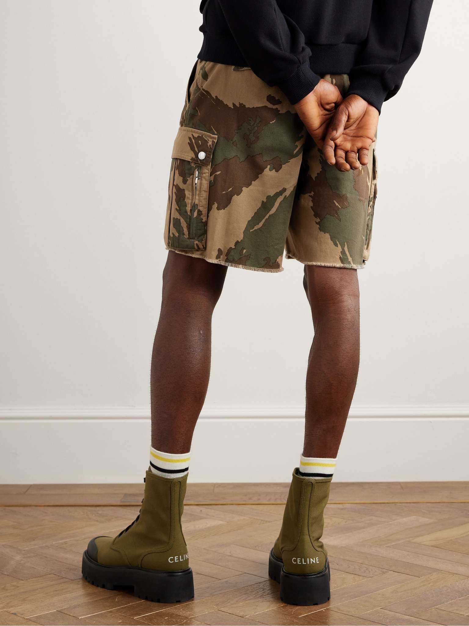 Straight-Leg Camouflage-Print Cotton-Twill Cargo Shorts - 4