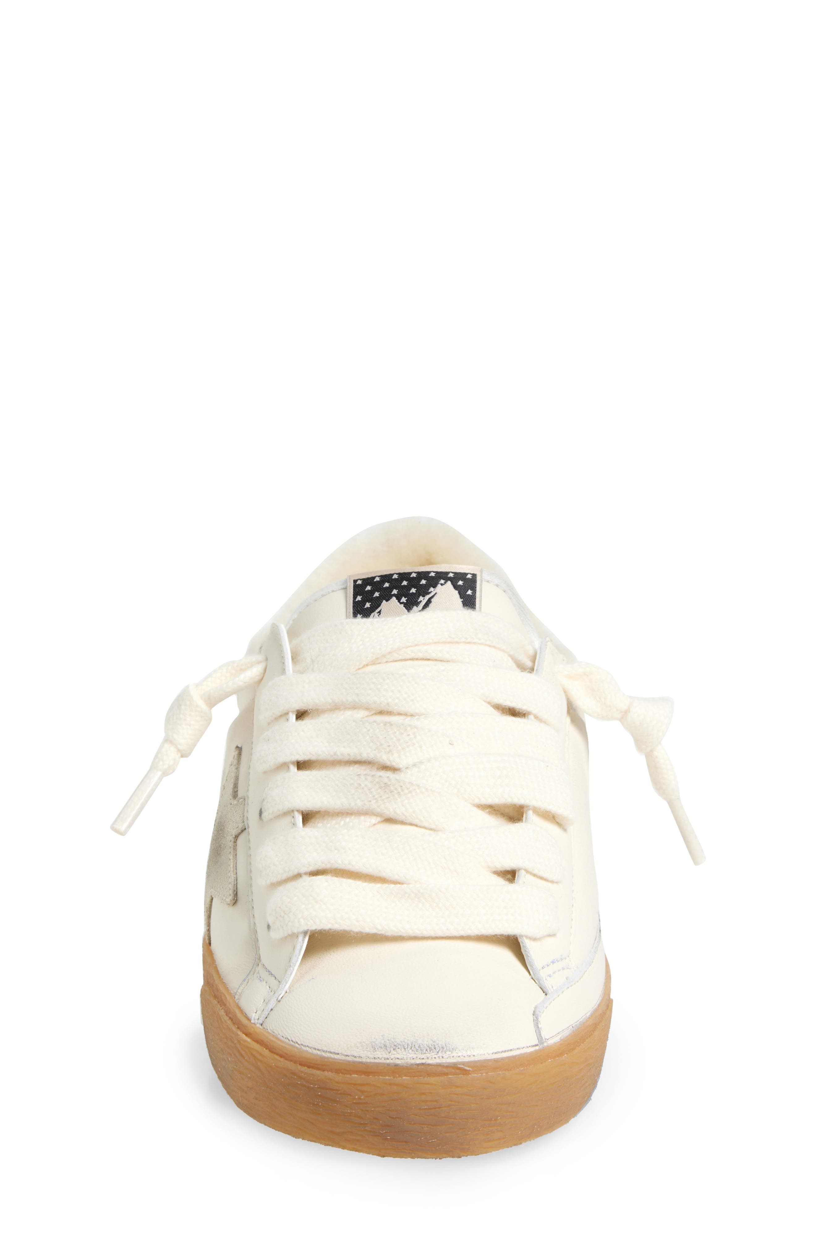 Golden Goose Super-Star Genuine Shearling Lined Low Top Sneaker in Optic White at Nordstrom - 4