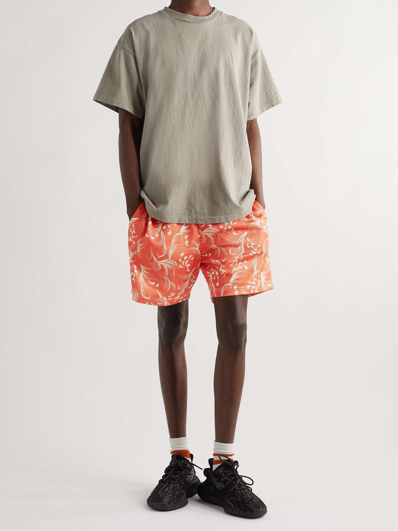Straight-Leg Printed Mesh Shorts - 2