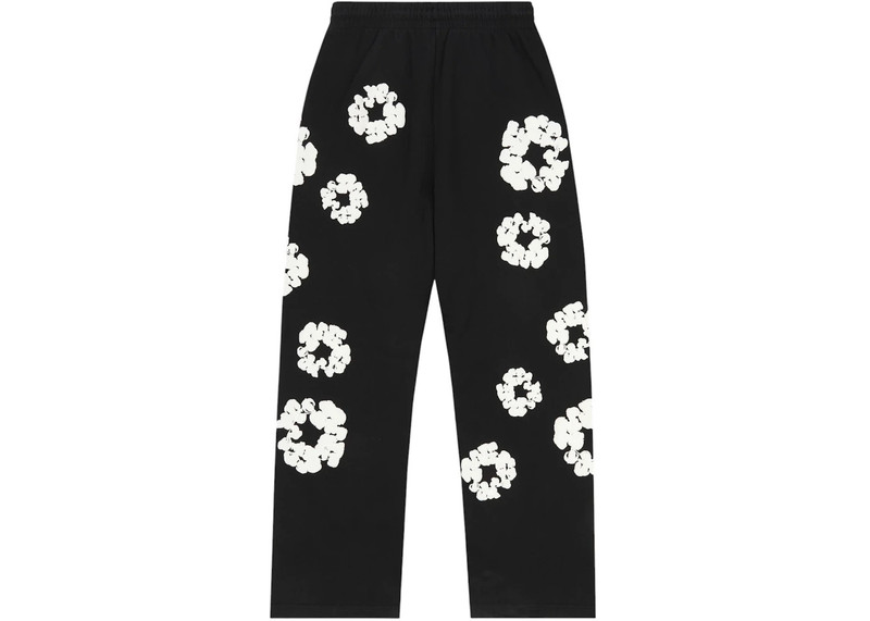 DENIM TEARS Denim Tears Cotton Wreath Baggy Sweatpants Black outlook