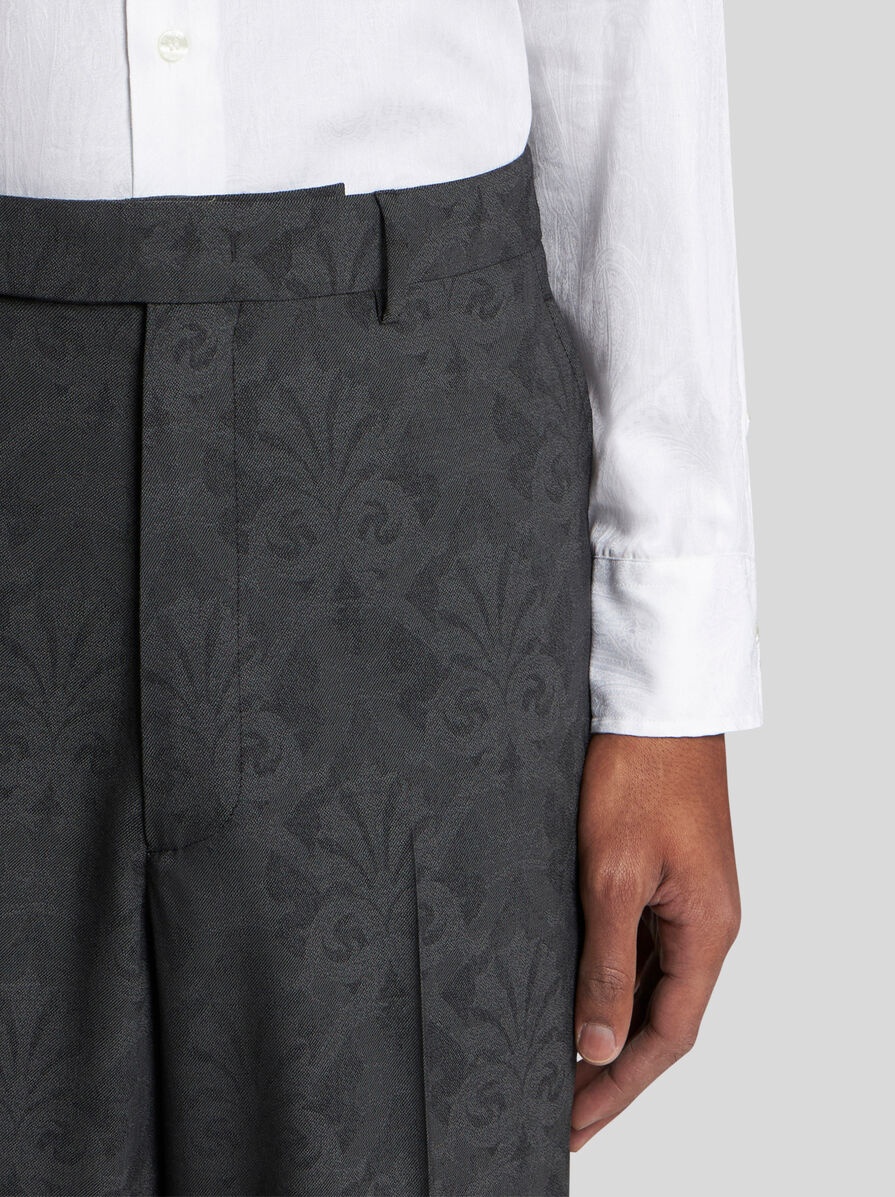WOOL JACQUARD TROUSERS - 3