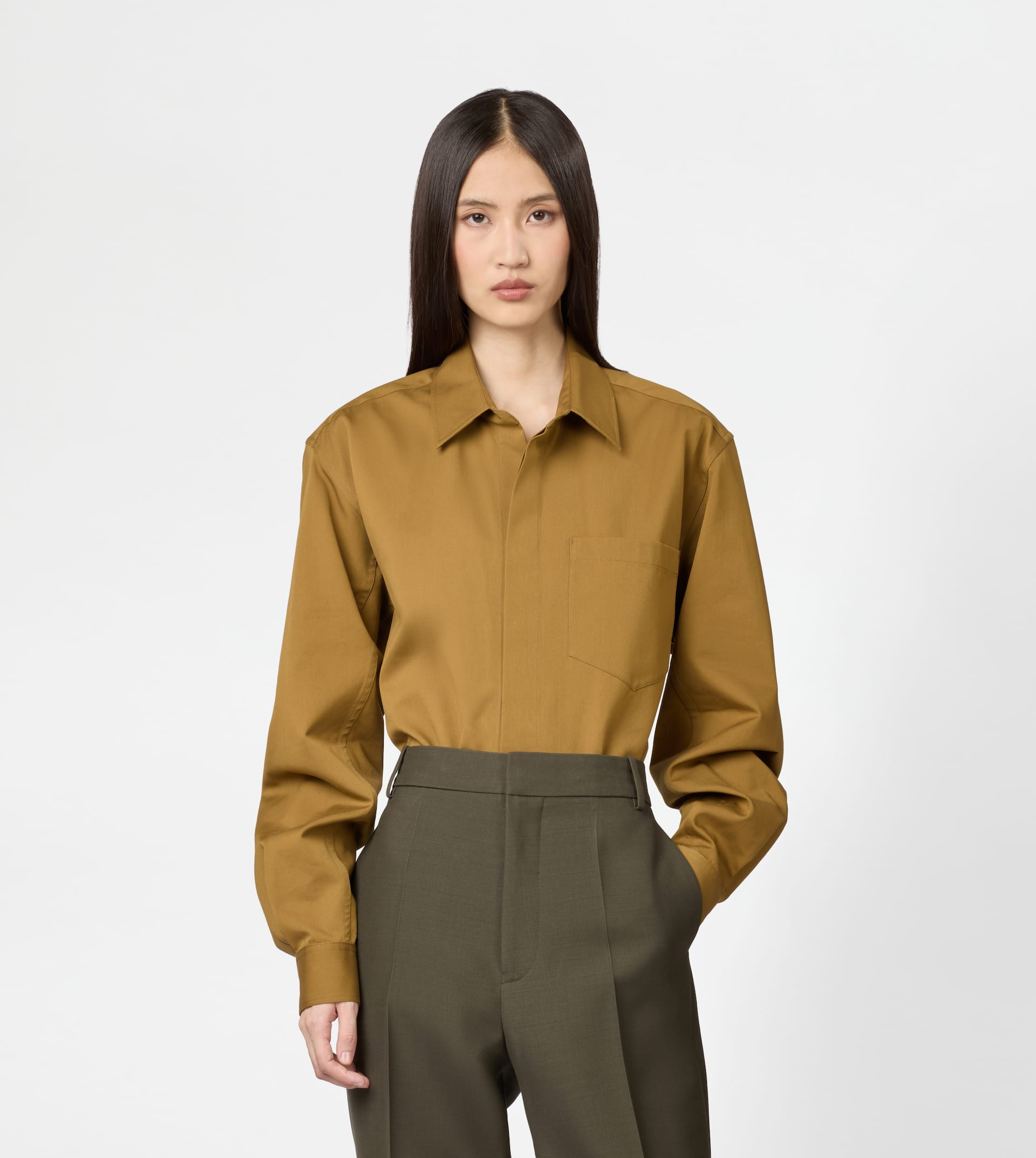 SHIRT IN POPLIN - GREEN - 4