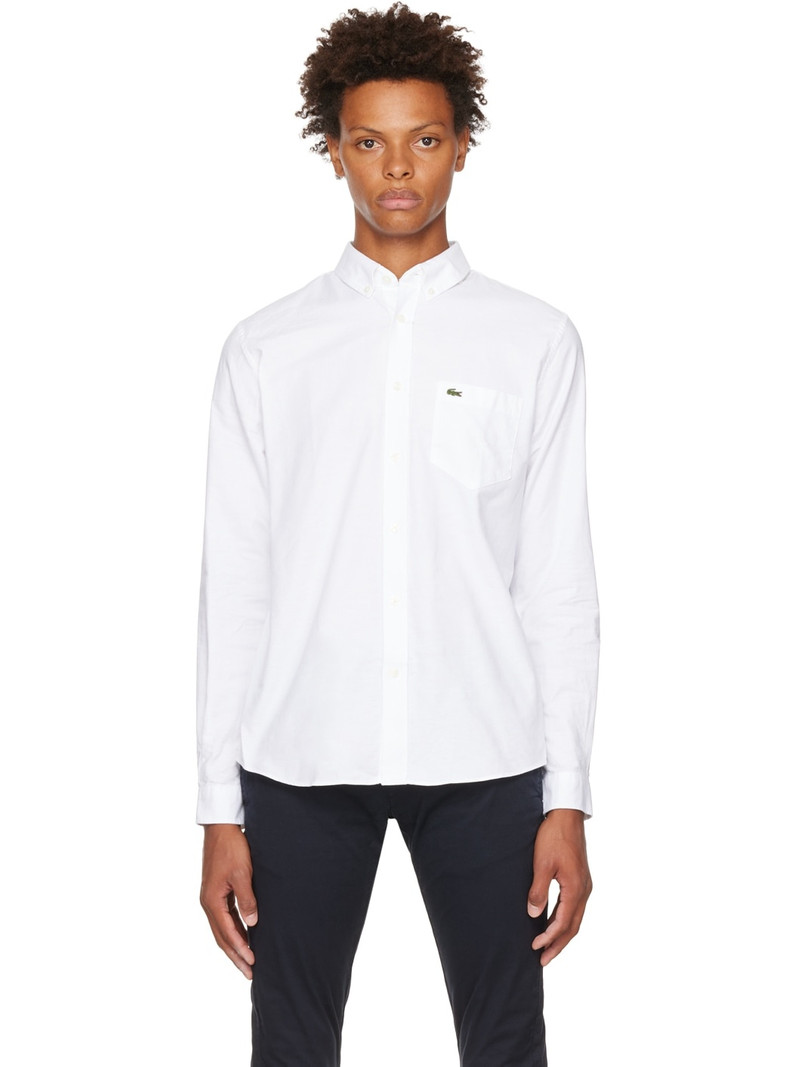 White Embroidered Patch Shirt 1