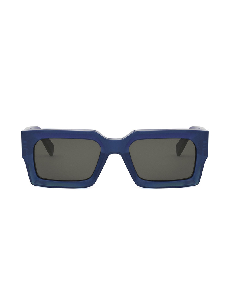 Men's Bold 3 Dots 54MM Rectangular Sunglasses - Shiny Blue 1