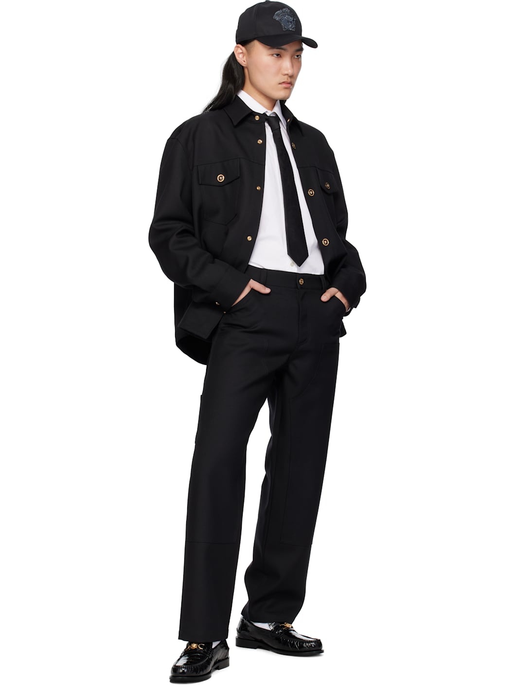 Black Croc-Effect Medusa '95 Loafers - 5