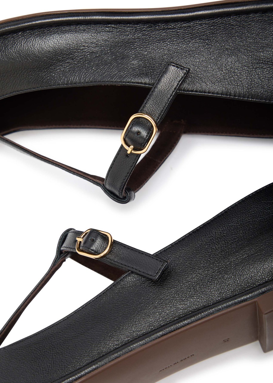 The Row Leather Mary Jane Flats - 4