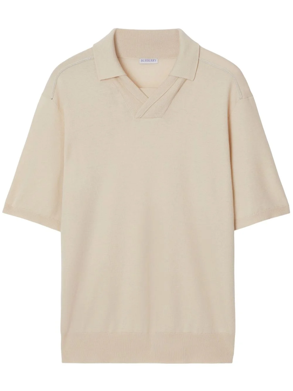 V-neck wool polo shirt - 1
