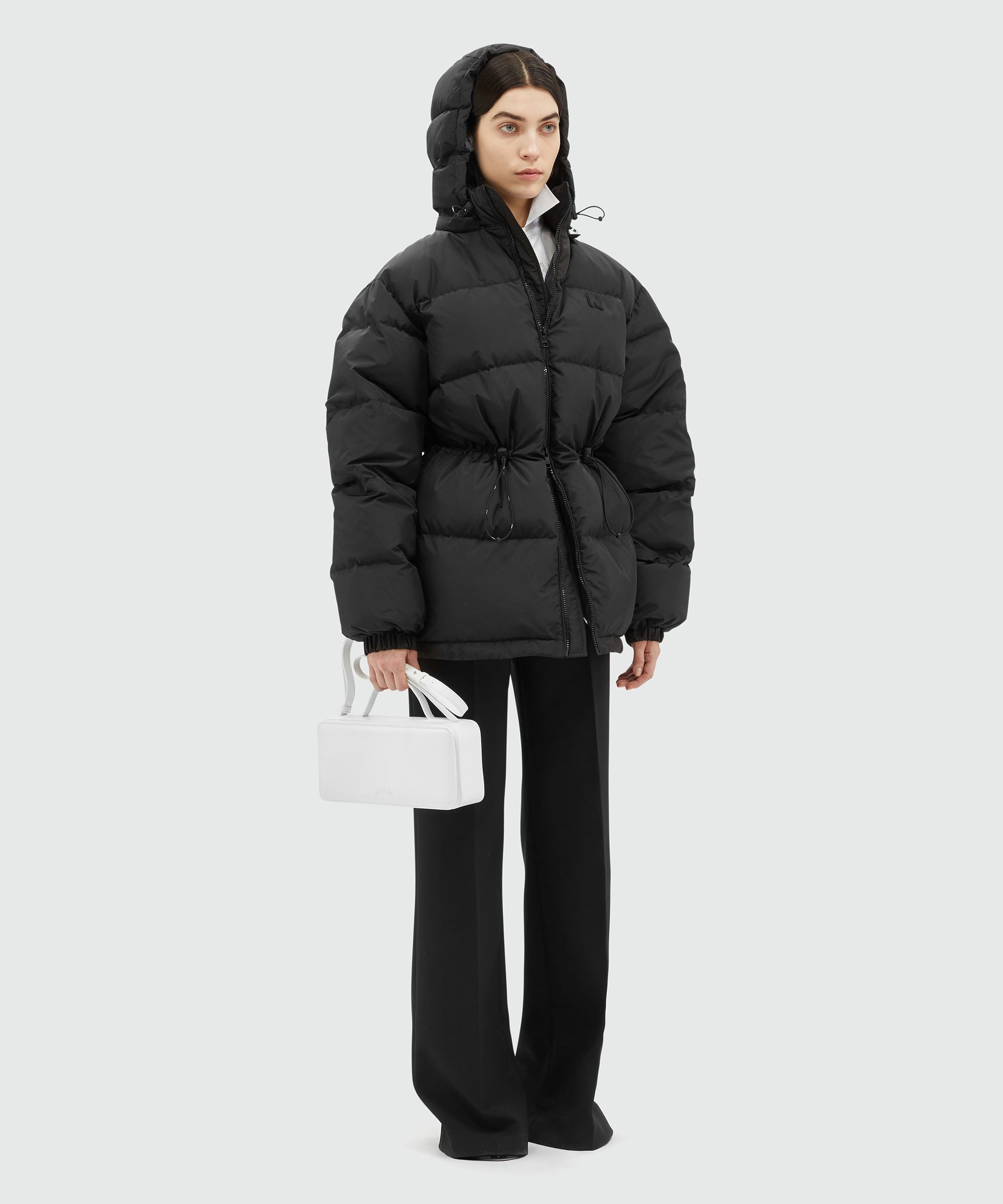 Black matte nylon "TheMwave" down jacket - 4