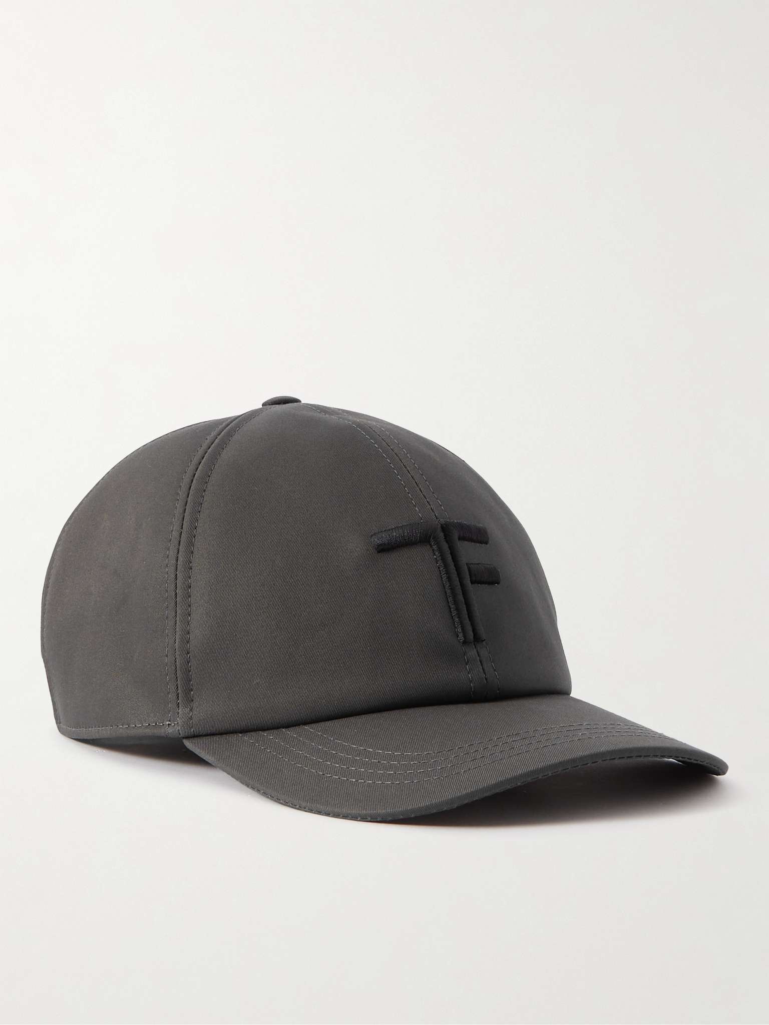 Leather-Trimmed Logo-Embroidered Cotton-Canvas Baseball Cap - 1