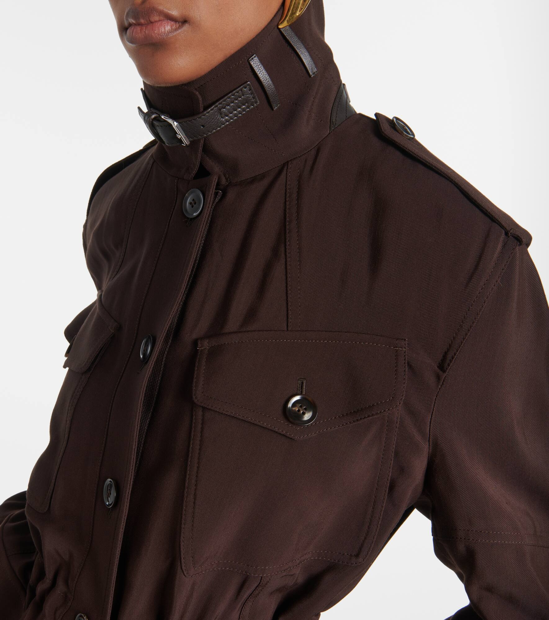 Leather-trimmed field jacket - 4