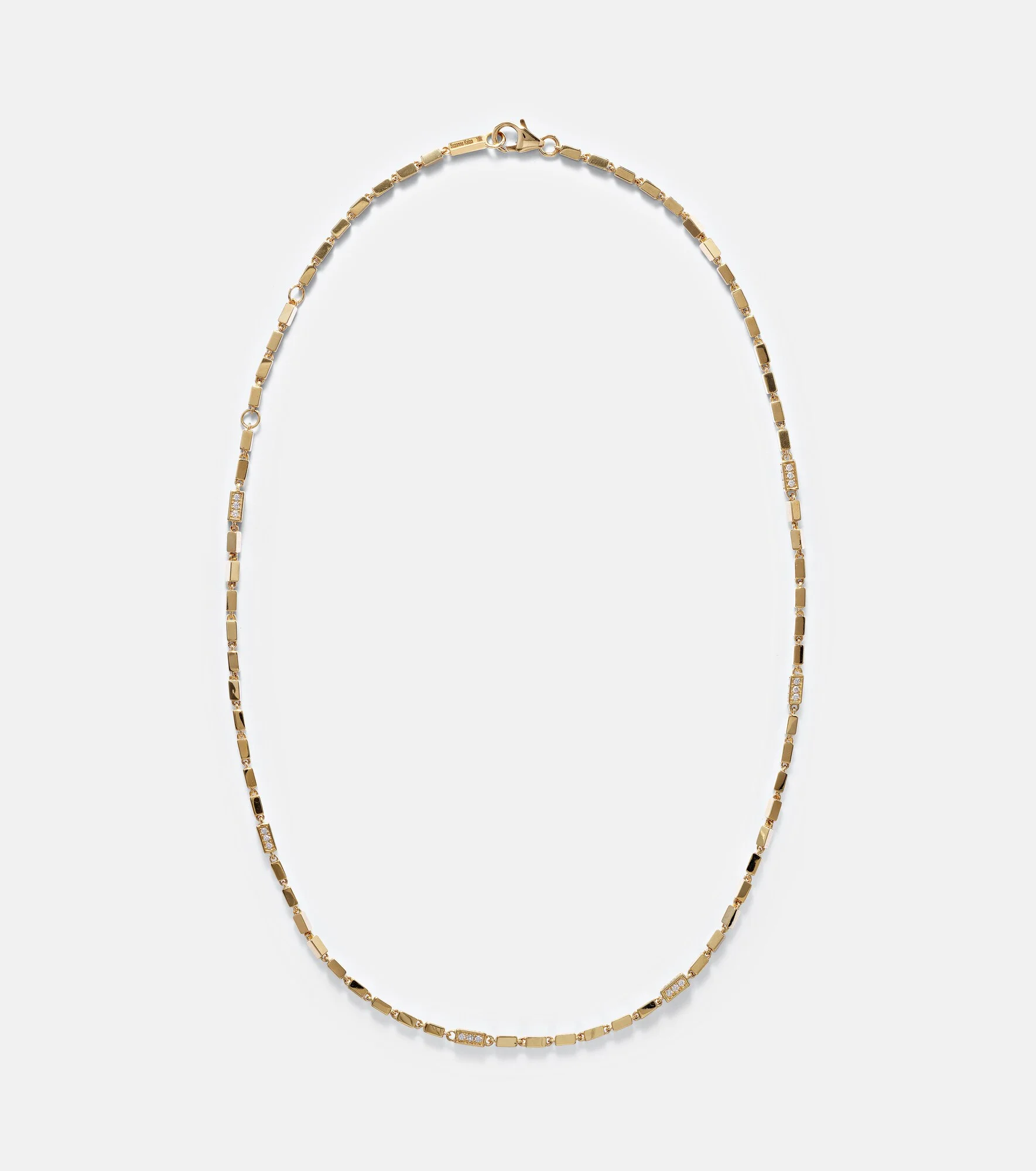 Block-Chain 18kt gold necklace with diamonds - 1