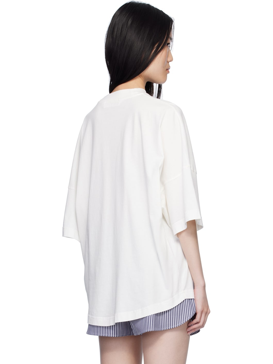 White Curved Logo Loose T-shirt - 3