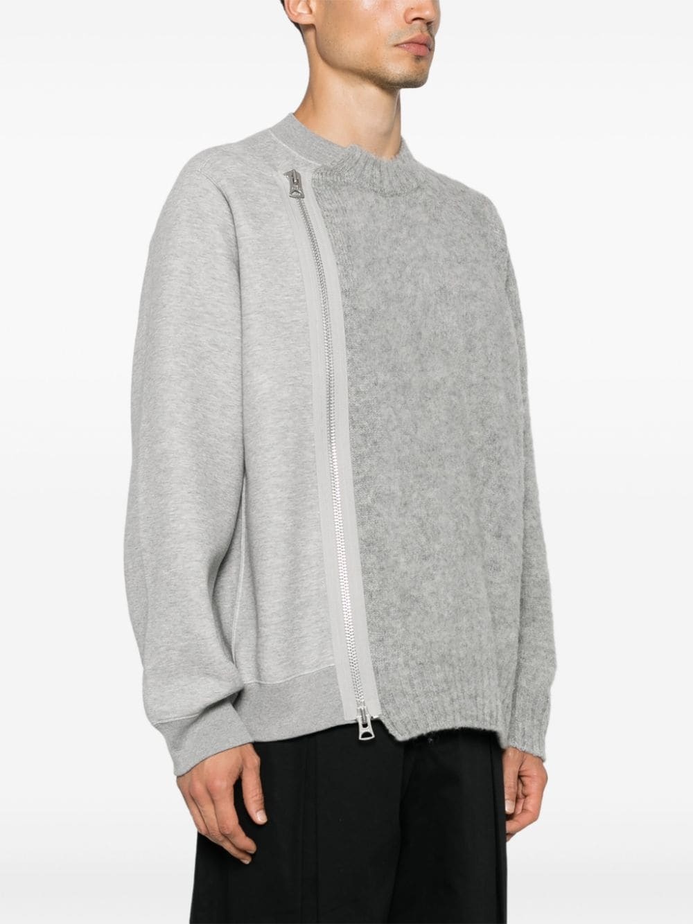 panelled-design sweatshirt - 3