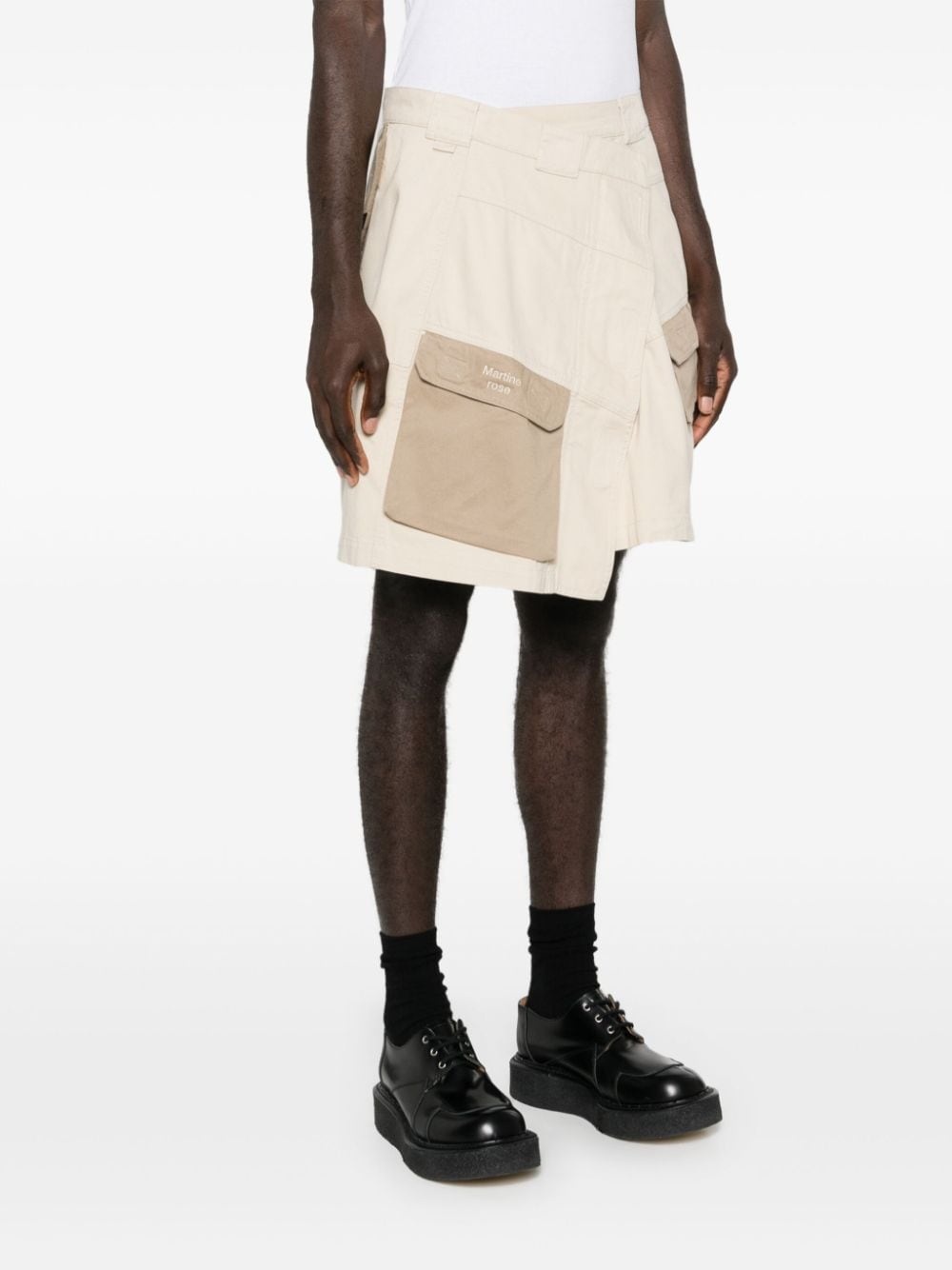 logo-embroidered asymmetric skirt - 4