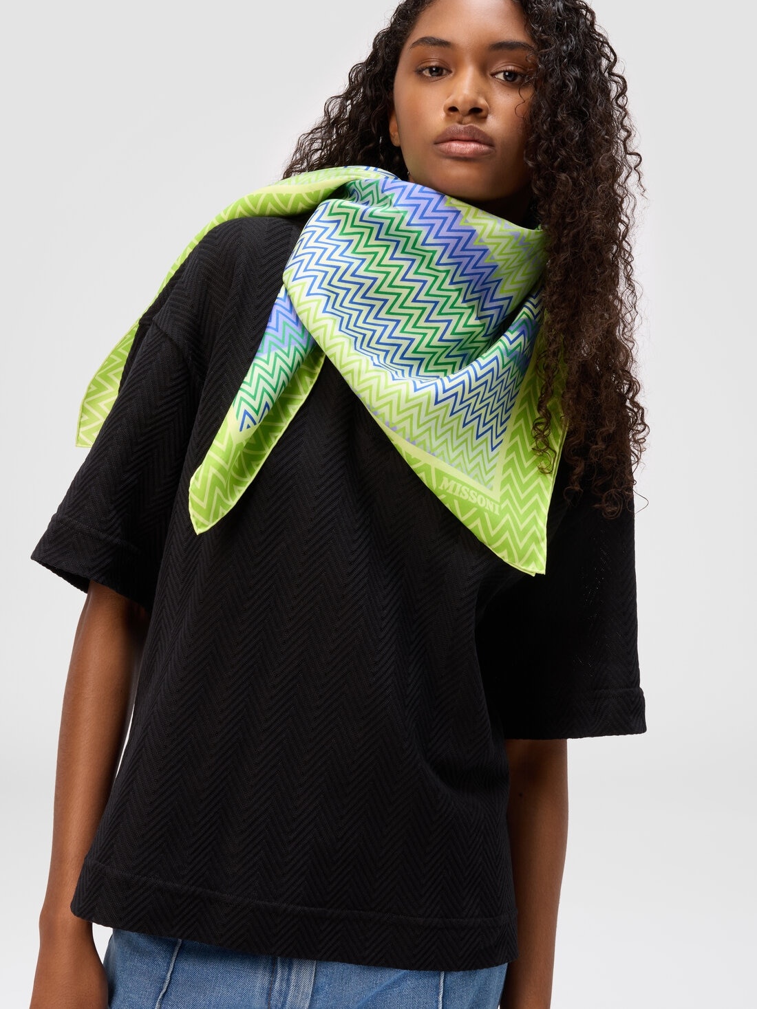 Scarf with zigzag print - 3