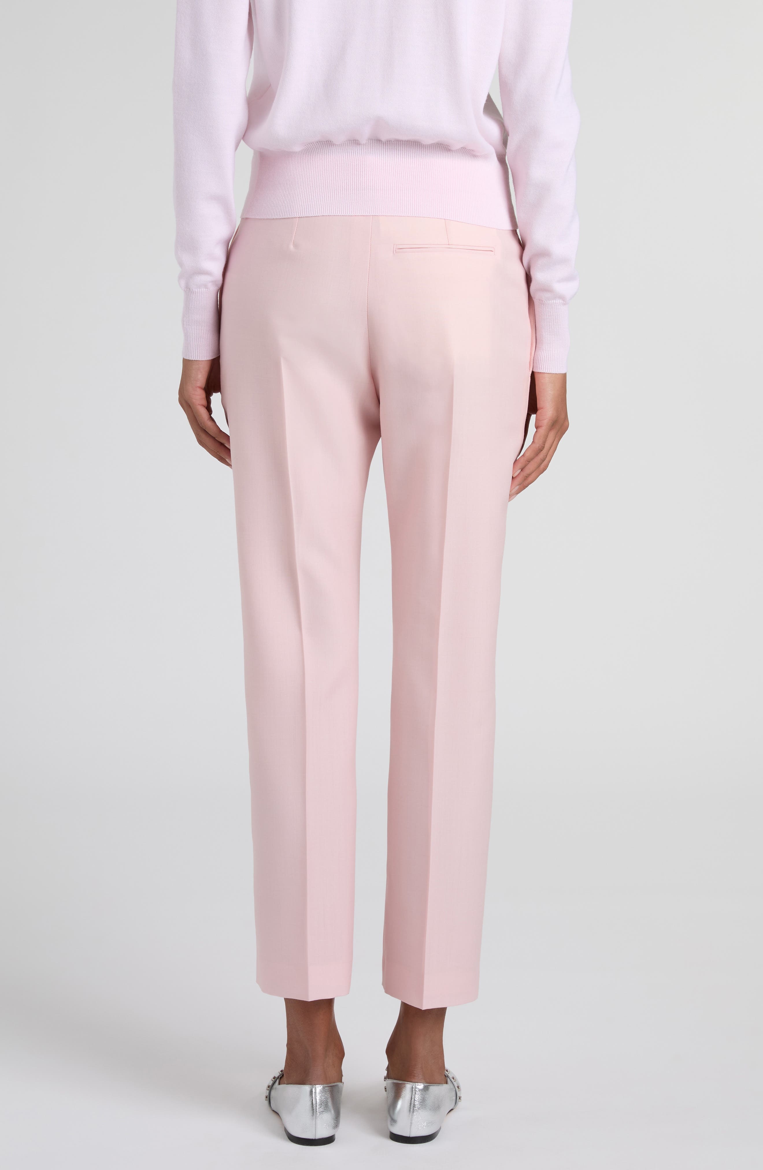 McQueen Wool & Mohair Cigarette Pants in Rose at Nordstrom - 3