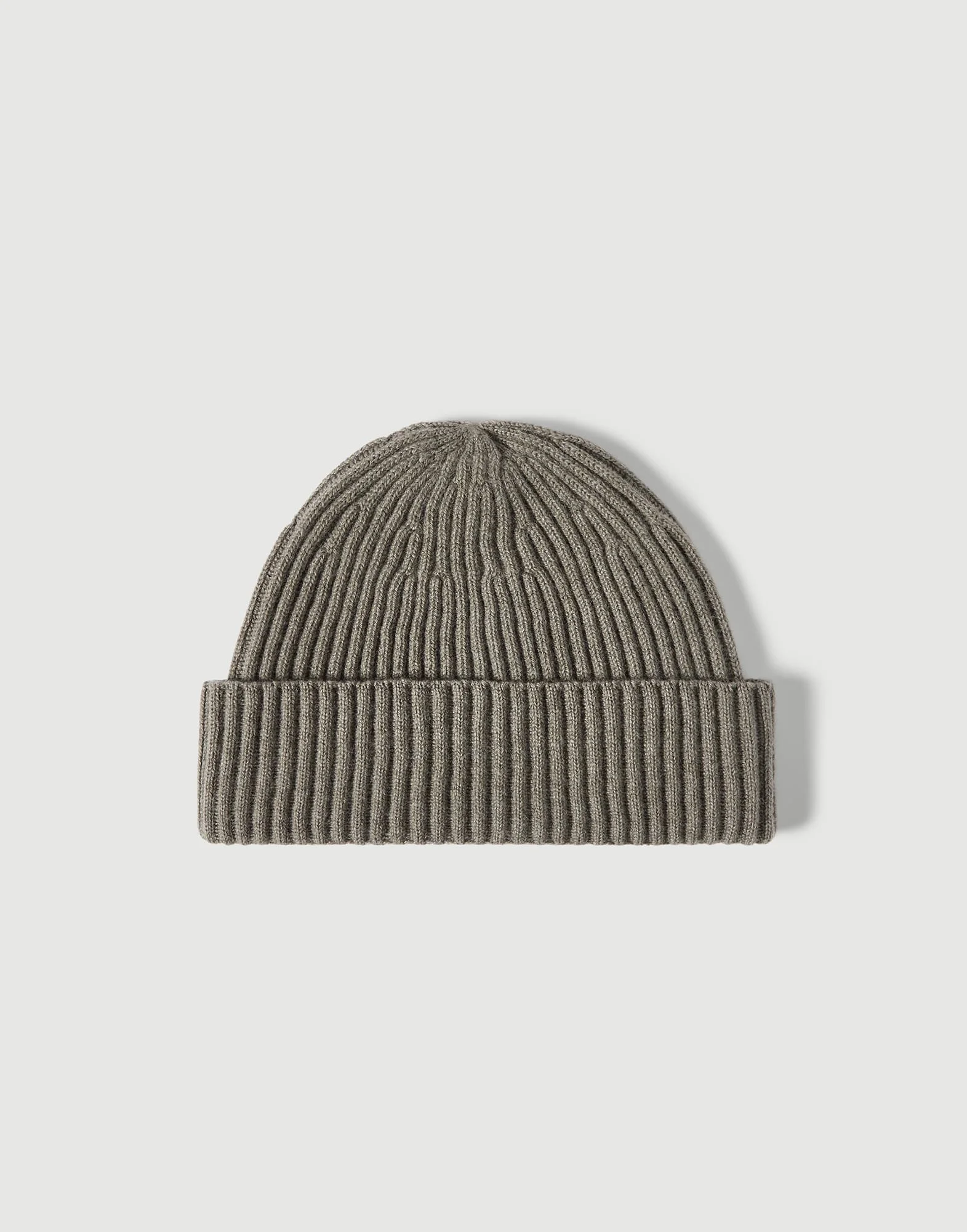 Cashmere English rib double knit beanie - 1