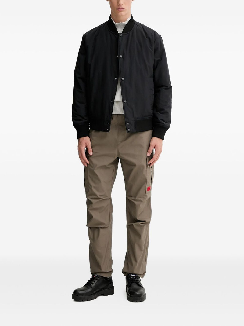 HUGO ribbed-trim graphic-print jacket outlook