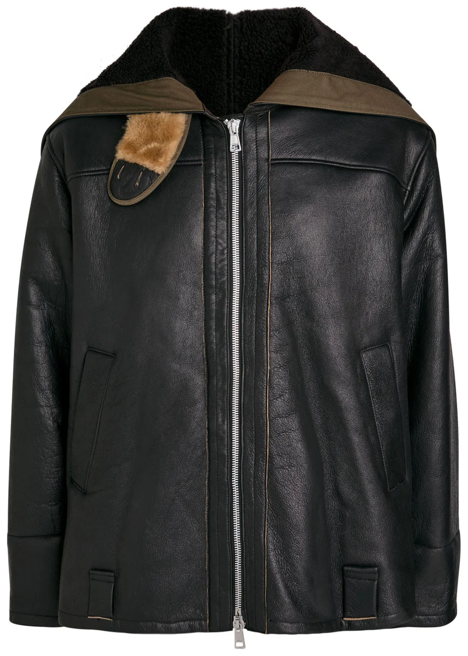 Our Legacy Blizzard Hooded Grained Leather Jacket - 1
