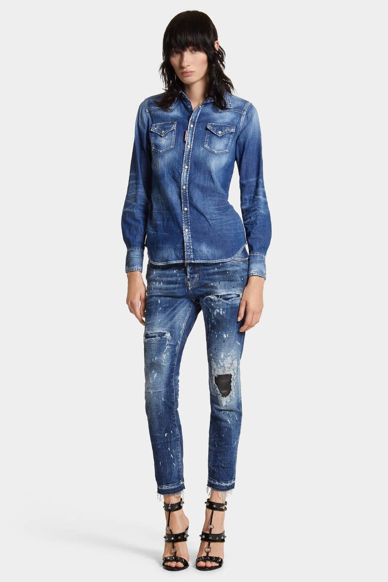 MEDIUM RIPPED WASH COOL GIRL JEANS - 3