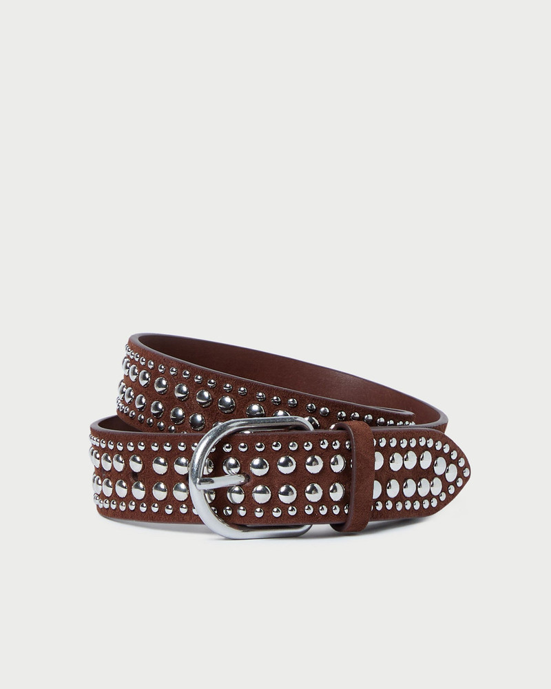 Isaac Espresso/Silver Studded Belt 1