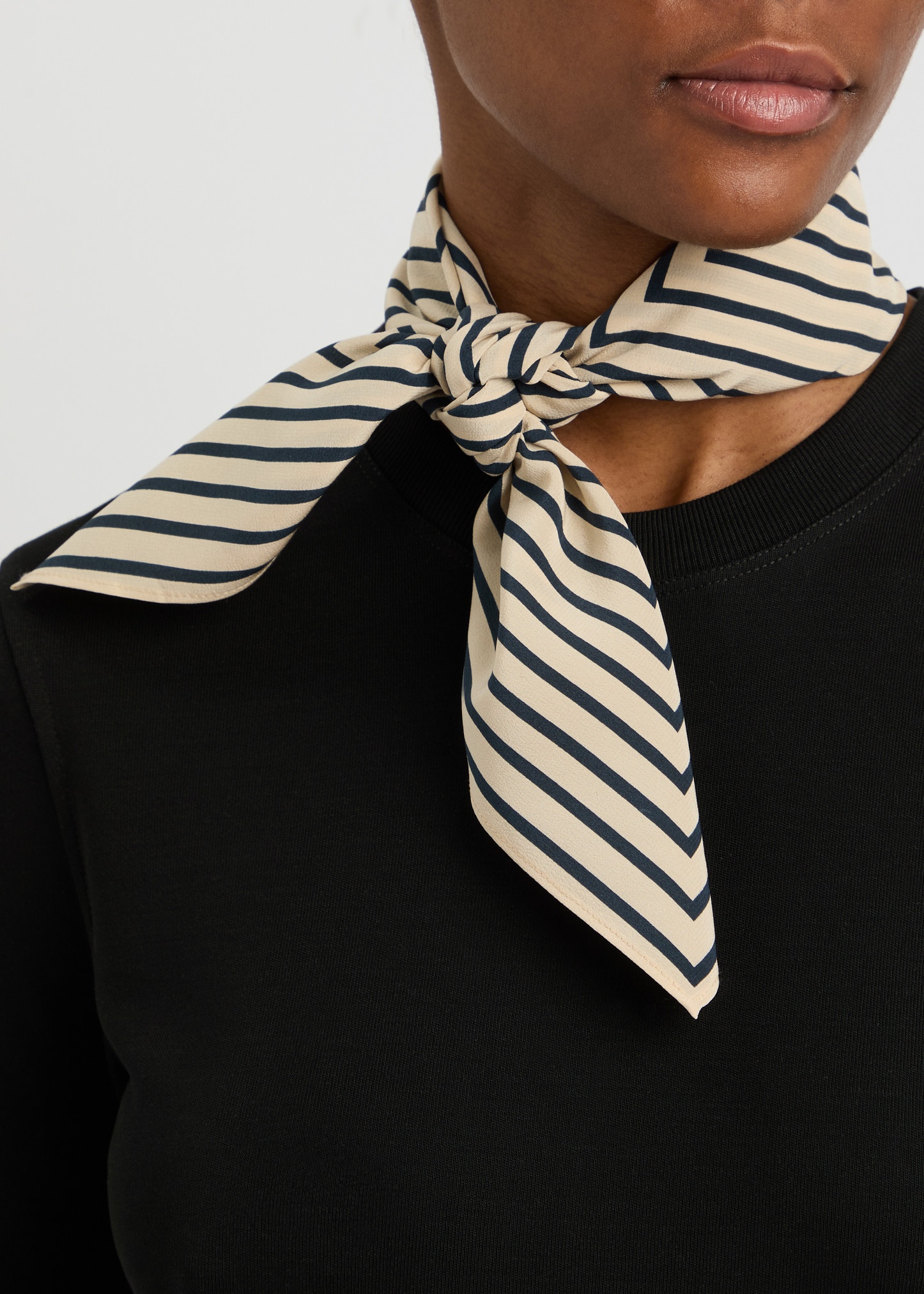 Striped logo-print silk scarf - 2
